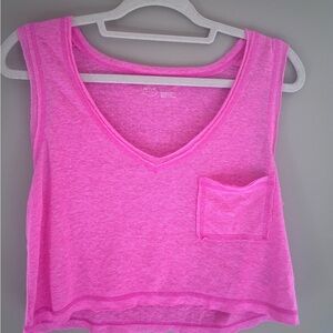 Aerie Pink Sleeveless Crop Tank Top